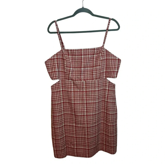 Nwt Forever 21+ Orange Tweed Cut Out Dress - Picture 1 of 4